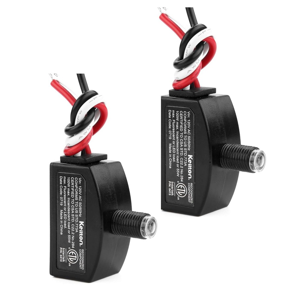 120V AC Dusk to Dawn Photocell Light Sensor, Outdoor Hard-Wired 120V 2 Pack