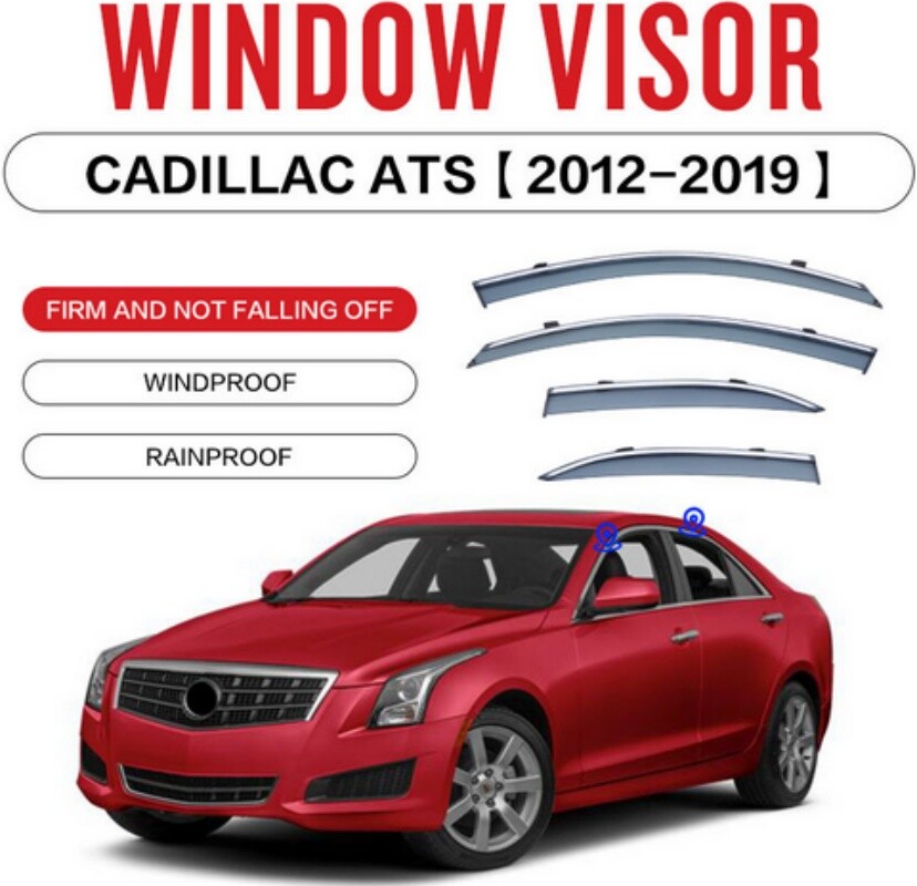 2012-2019 Cadillac ATS ABS Window Visors Rain Sun Guard 4PCS Set