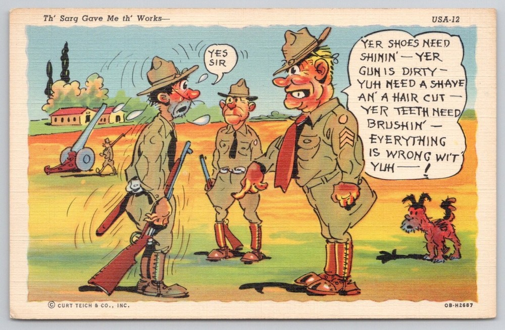 WWII Era Cartoon Postcard 