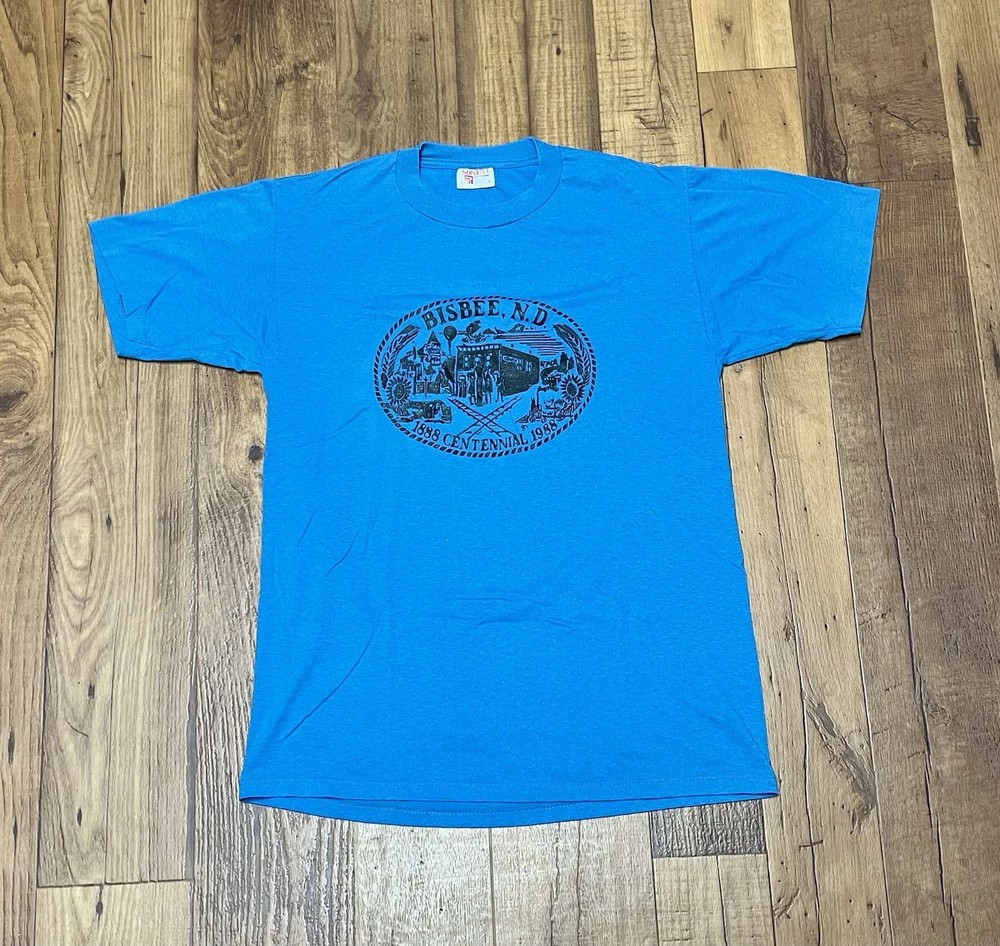 Vintage 80s “Bisbee, North Dakota” Centennial Single Stitch Shirt/ Sz: Large