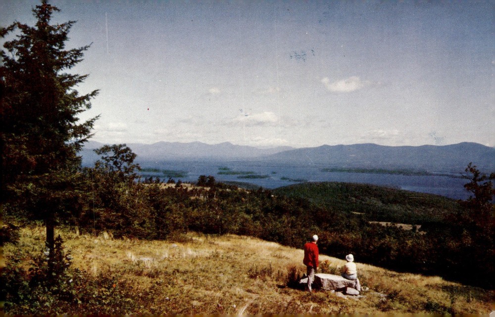 1950s Lake Winnipesaukee NH Belknap Recreation Area Mt Rowe Scenic View Postcard