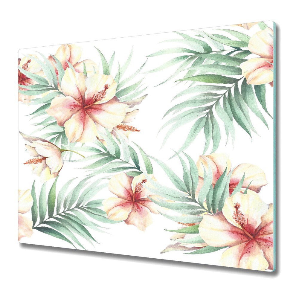 Glass Surface Protector Hawaii Flowers Tropical Watercolour illustration 60x52