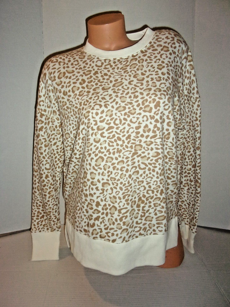 Time and Tru Leopard Print Crew Neck Sweatshirt Small Size 4-6