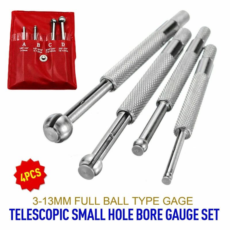 Full Ball Type Gage Telescopic Small Hole Bore Gauge Set 4pcs 3-13mm 2024 NEW