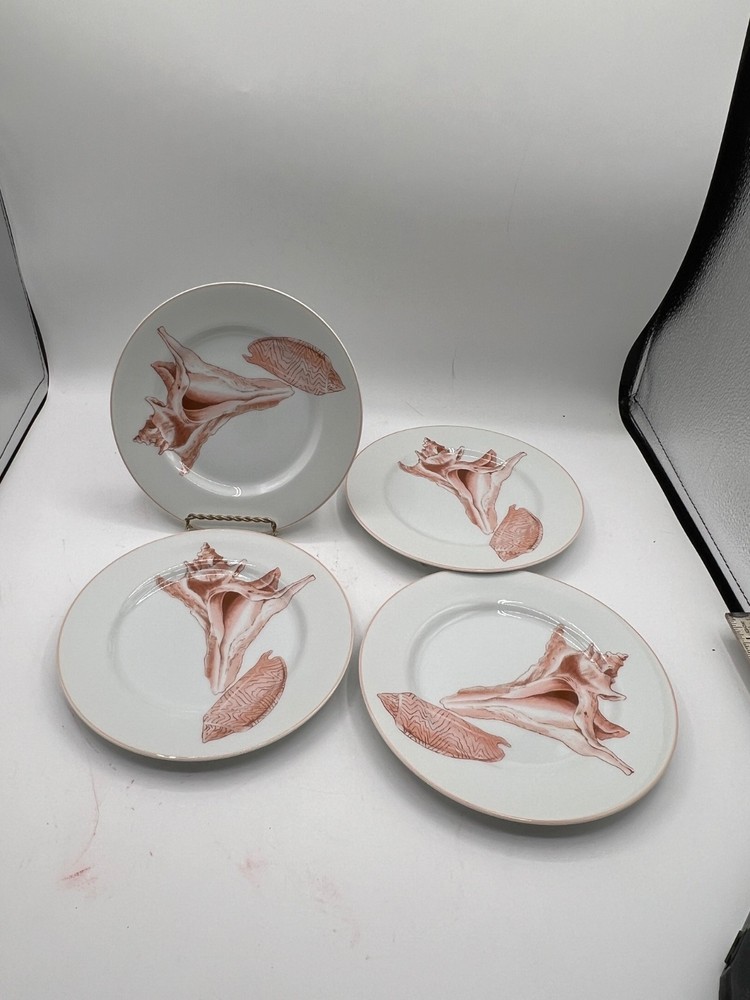Vintage 1976 FITZ & FLOYD Salad-Bread-Dessert-Plates COQUILLE 7.5
