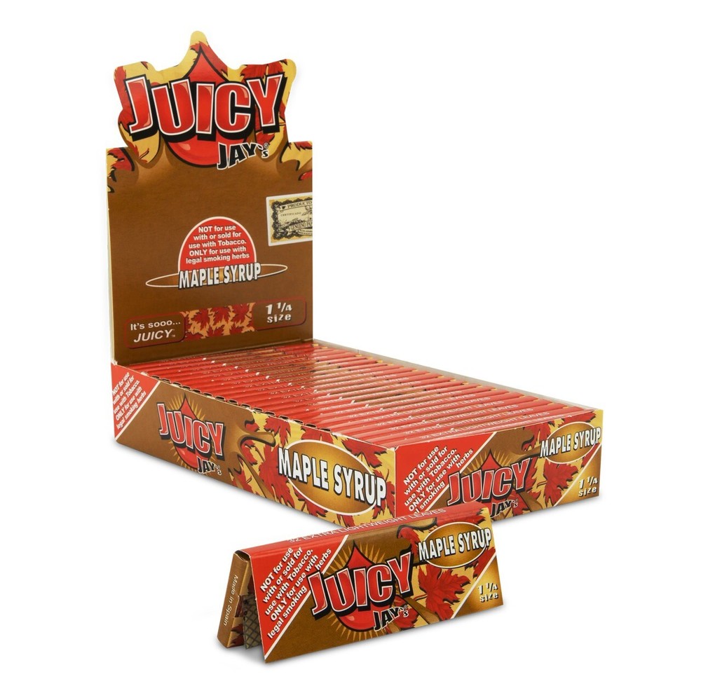 Juicy Jay’s Flavored Rolling Papers –Maple Syrup – 1 1/4 -24pks per display
