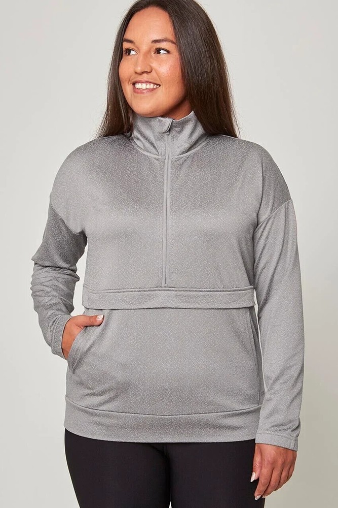 Mondetta Women's Active Popover 1/2 Zip Pullover, Storm Front, Size S