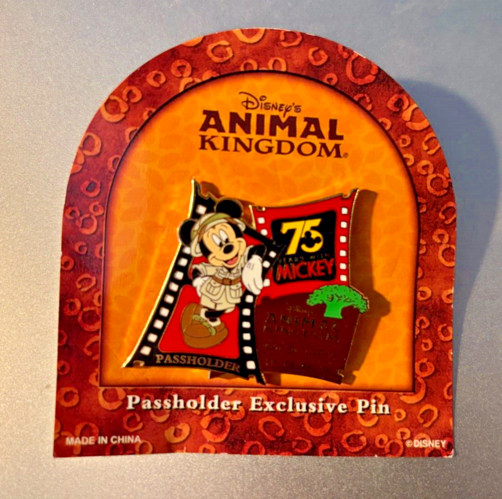 Disney Passholder Exclusive WDW Animal Kingdom 75th Anniversary Mickey Mouse Trading Pin