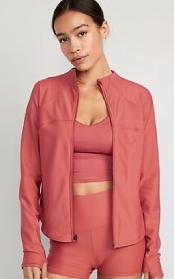 Old Navy Women’s PowerSoft Crop Full Zip Sz Large/Tall