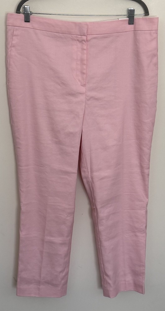 Ann Taylor The Ankle Pants Women's Size 16 Pink Business Casual Linen Blend NWT