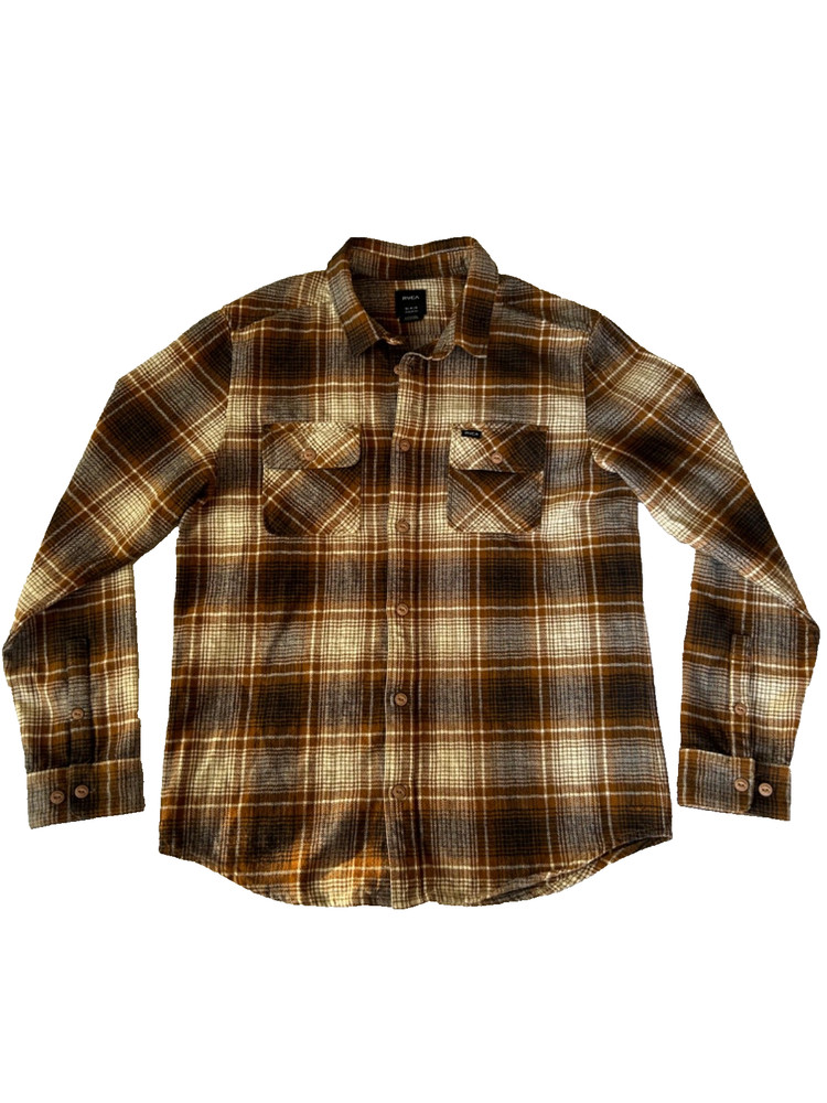 RVCA Men's Button Up Long Sleeve Shirt M