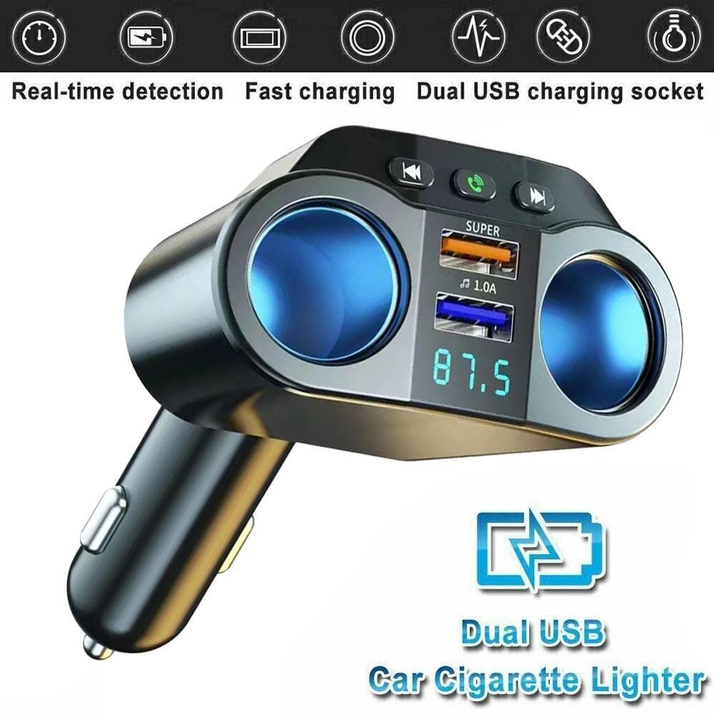Fast Dual USB Car Charger with UK Lighter Socket SY Adapter A3Q8