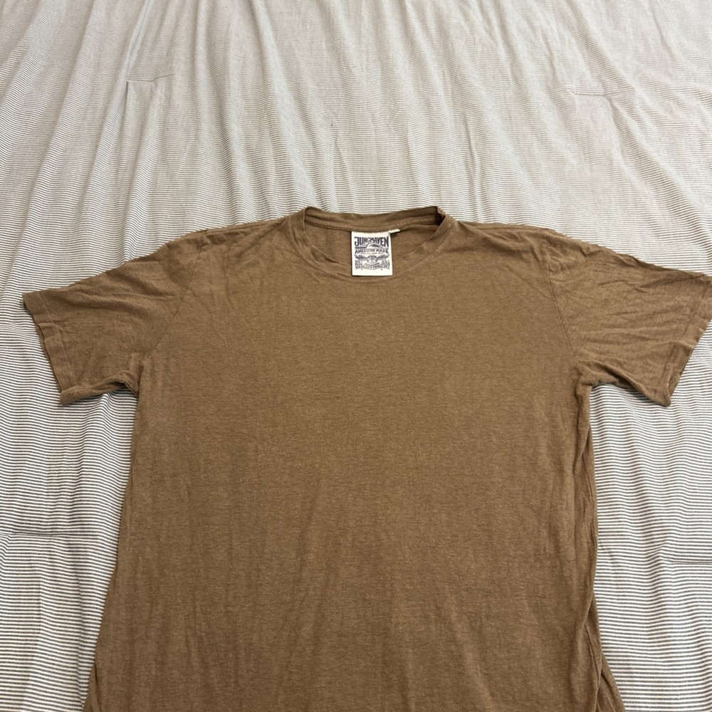 Jungmaven Large Brown Hemp Cotton T Shirt Basic Minimal Capsule Organic