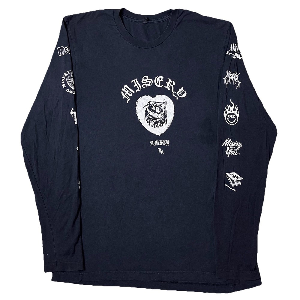 THE AMITY AFFLICTION Misery Album Long Sleeve Shirt XL Black Metalcore Band Tour