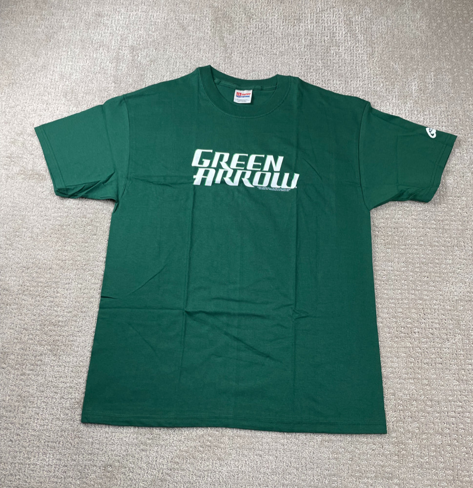 NWT Vintage Graphitti Hanes T-Shirt Men L Short Sleeve Green Arrow DC Comics Y2K
