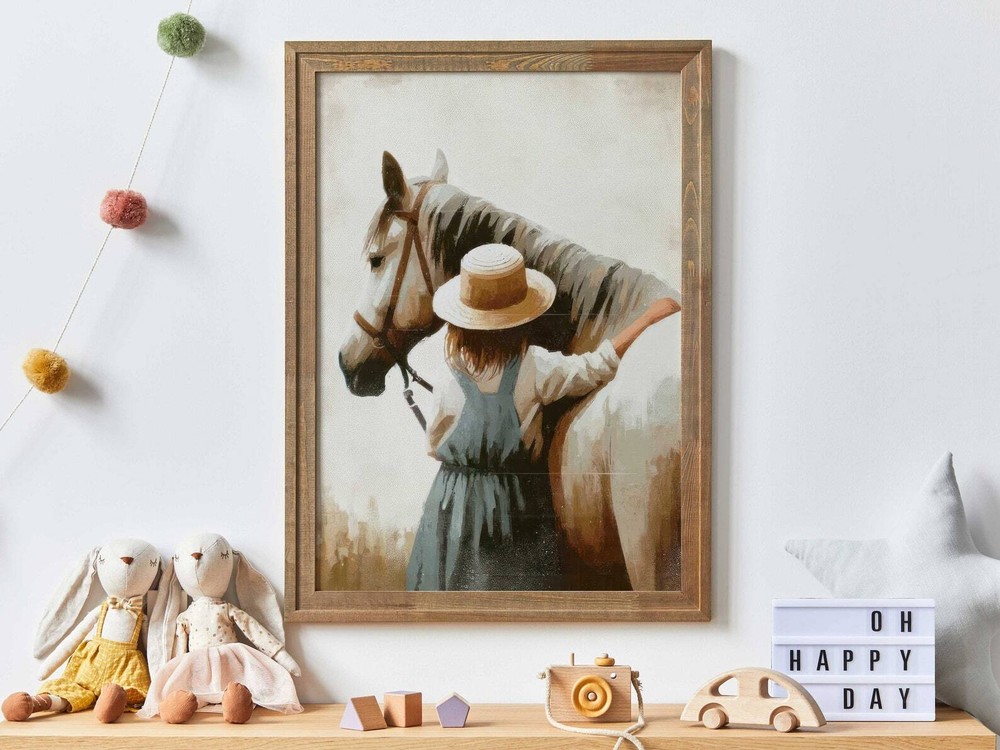 Girl Horse Print Horse Wall Art Kids Horse Gifts For Young Girl Farmhouse