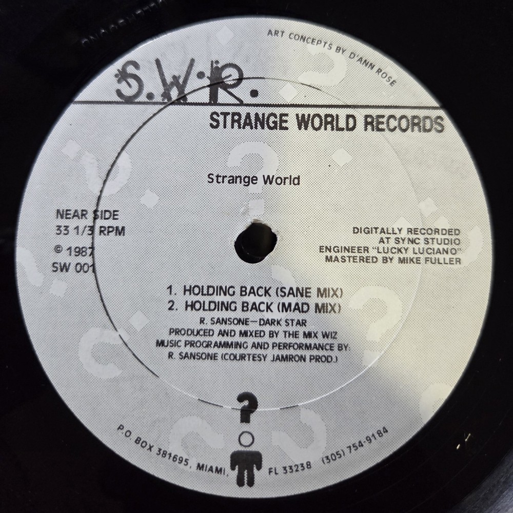 Strange World-Holding Back 12” MIAMI FREESTYLE RARE