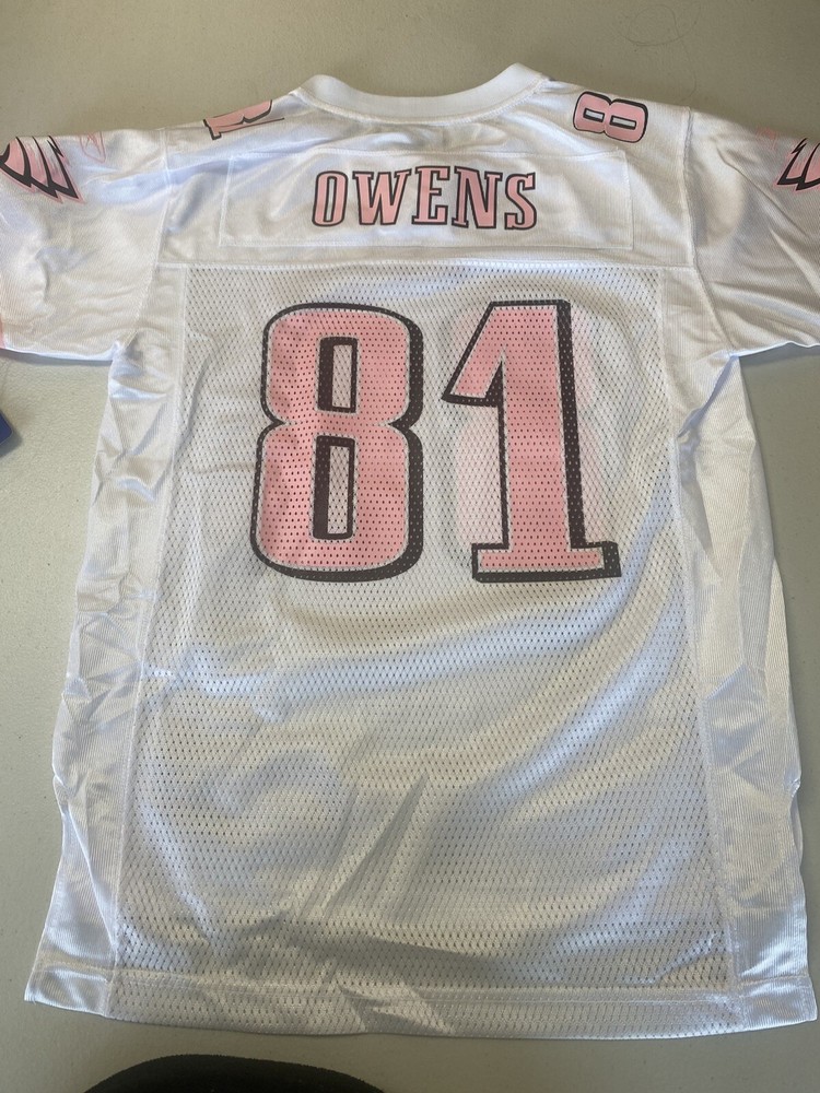 TERRELL OWENS #81 PHILADELPHIA EAGLES GIRLS WHITE/PINK REPLICA NFL JSY FREE SHIP