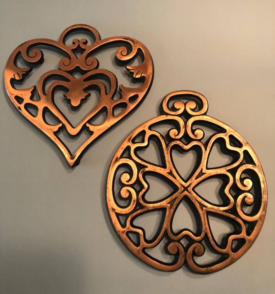 Pampered Chef Trivets Round Up From The Heart 2006 2007 Cast Iron Set of 2