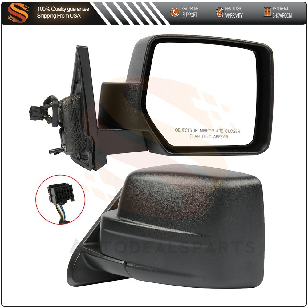 Door Mirrors Fits 2007-2014 Jeep Patriot LH &RH Side Power Black CH1321282