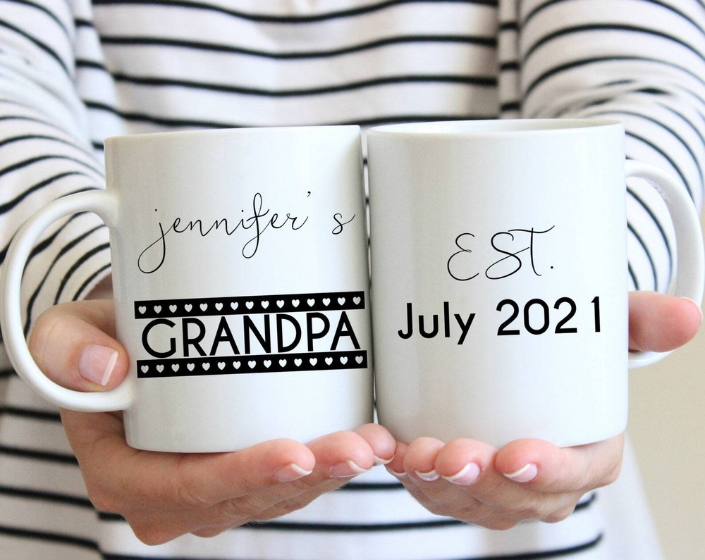 Grandpa Est 2021 Mug Personalized Name Grandpa Coffee Mug Gift For Men Coffee