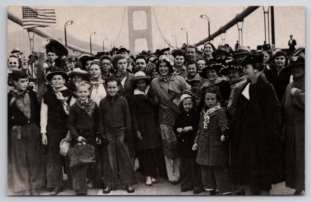 Golden Gate Bridge Opening Day 1937 San Francisco Postcard Historical Photo