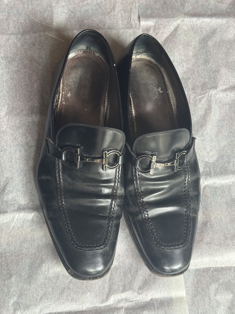 Salvatore Ferragamo Mens Size 12 EE Gancini Bit Leather Slip On Loafers Shoes