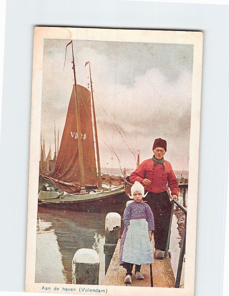 Postcard At the Harbor Volendam Netherlands