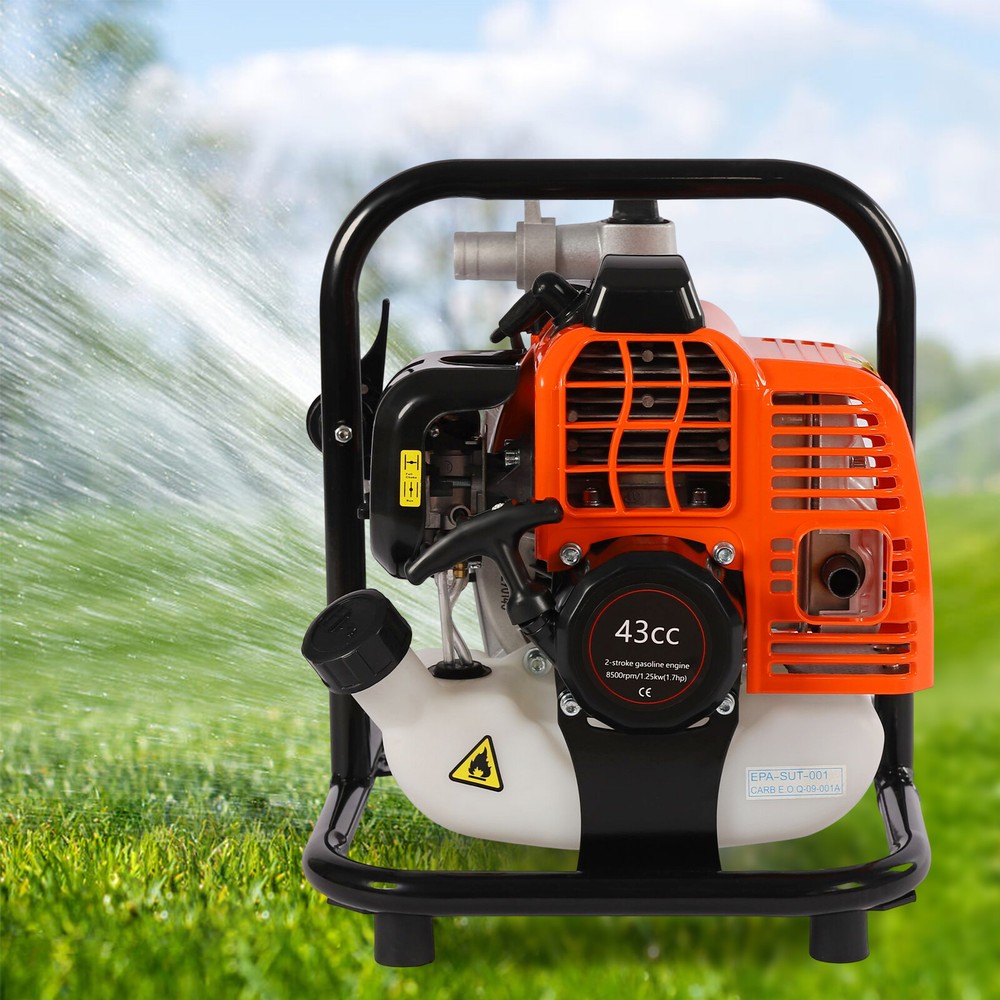 43CC 2-Stroke Water Transfer Pump Petrol Powered Garden Irrigation Pump 1250W