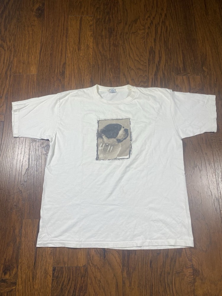 Vintage 90s GAP St. Bernard  Photograph Graphic T Shirt Mens XL Made In USA