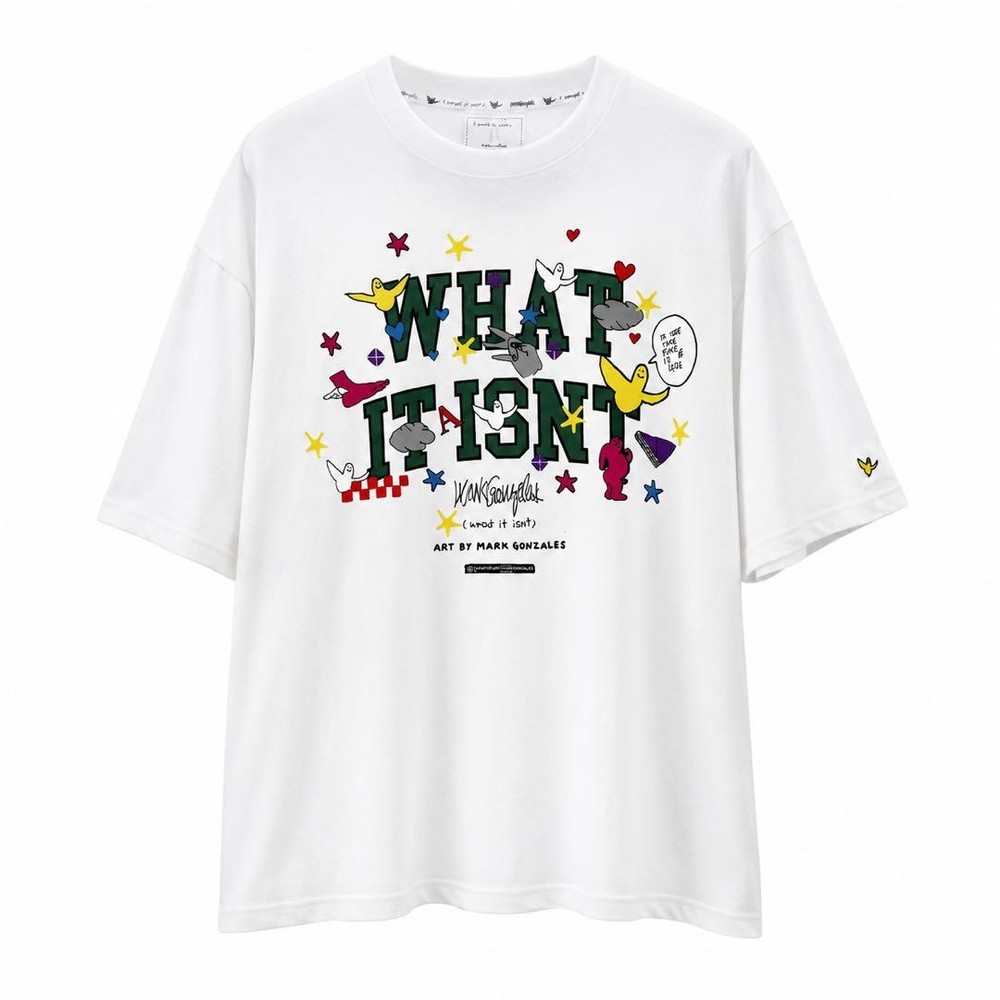 Mark Gonzales What It Isn't Logo T-Shirt L White Streetwear