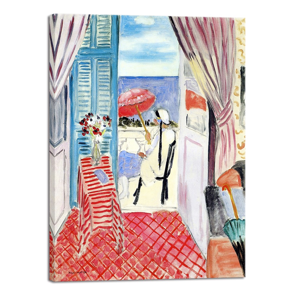 Henri Matisse Canvas Woman with Red Umbrella Abstract Colorful Art Print-image