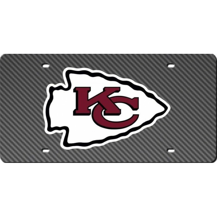 kansas city chiefs logo nfl football team carbon fiber laser license plate