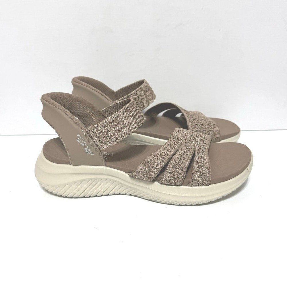 Skechers Women’s Slip-ins Washable Knit Ultra Flex 3.0 Sandals Size 8 Mocha