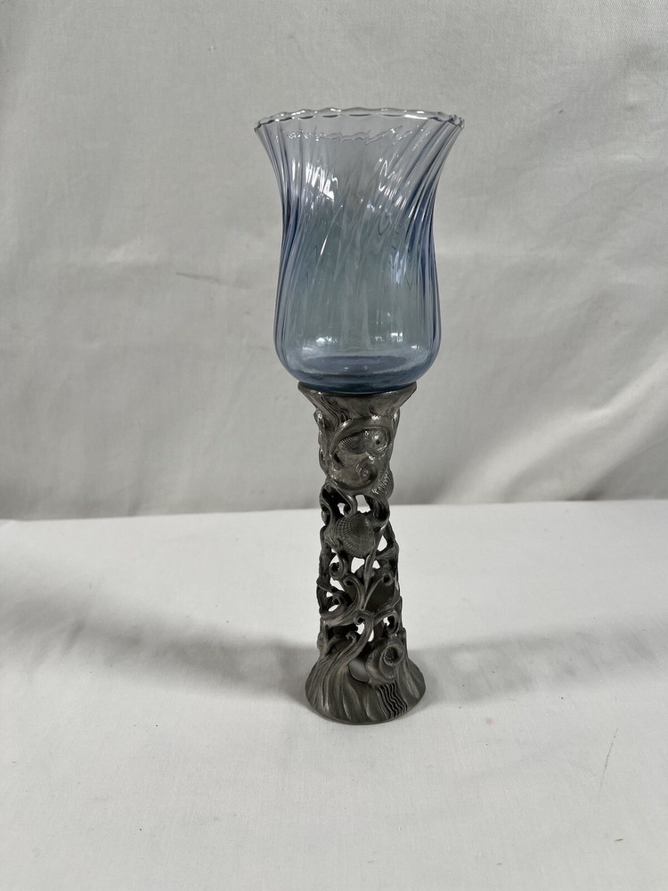 RARE Seagull Pewter Etain Zinn Candle Holder Votive Beach Sea Shell