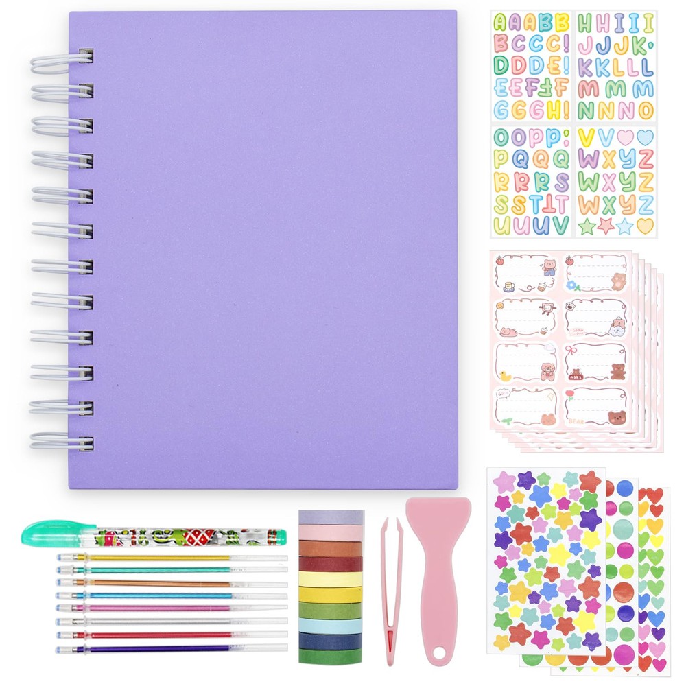 Kids Scrapbook Self Adhesive Photo Album 25 Pages Hard Cover DIY Photo Album ...