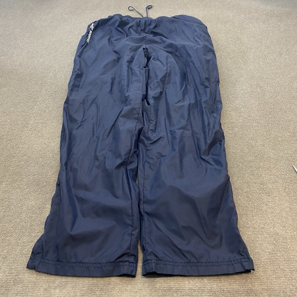 Vintage 90's Y2K Reebok Windbreaker Track Pants Men's Size L Lined Blue Warm Up