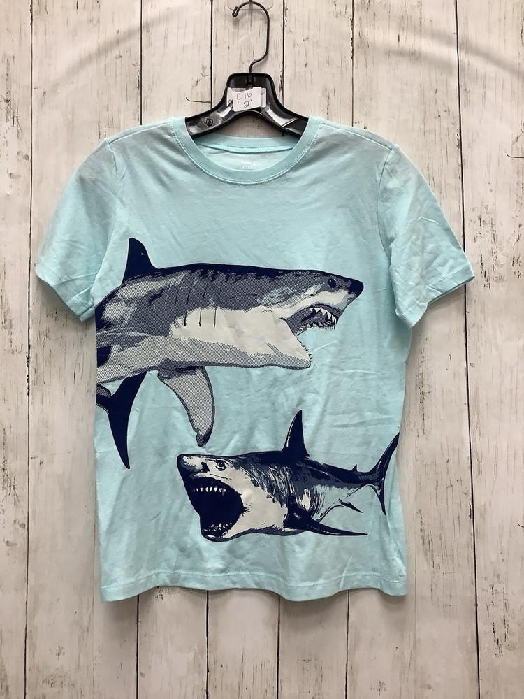 Carter's Kid Boys Size 12/12A Light Blue Double Shark Graphic Short Sleeve Tee