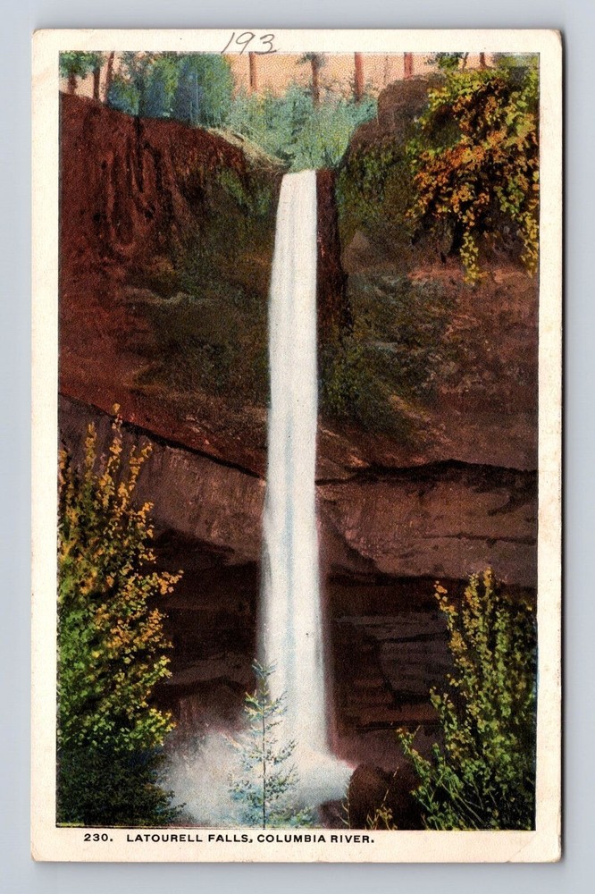 Guy W Talbot St Park OR-Oregon, Latourell Falls Columbia River, Vintage Postcard