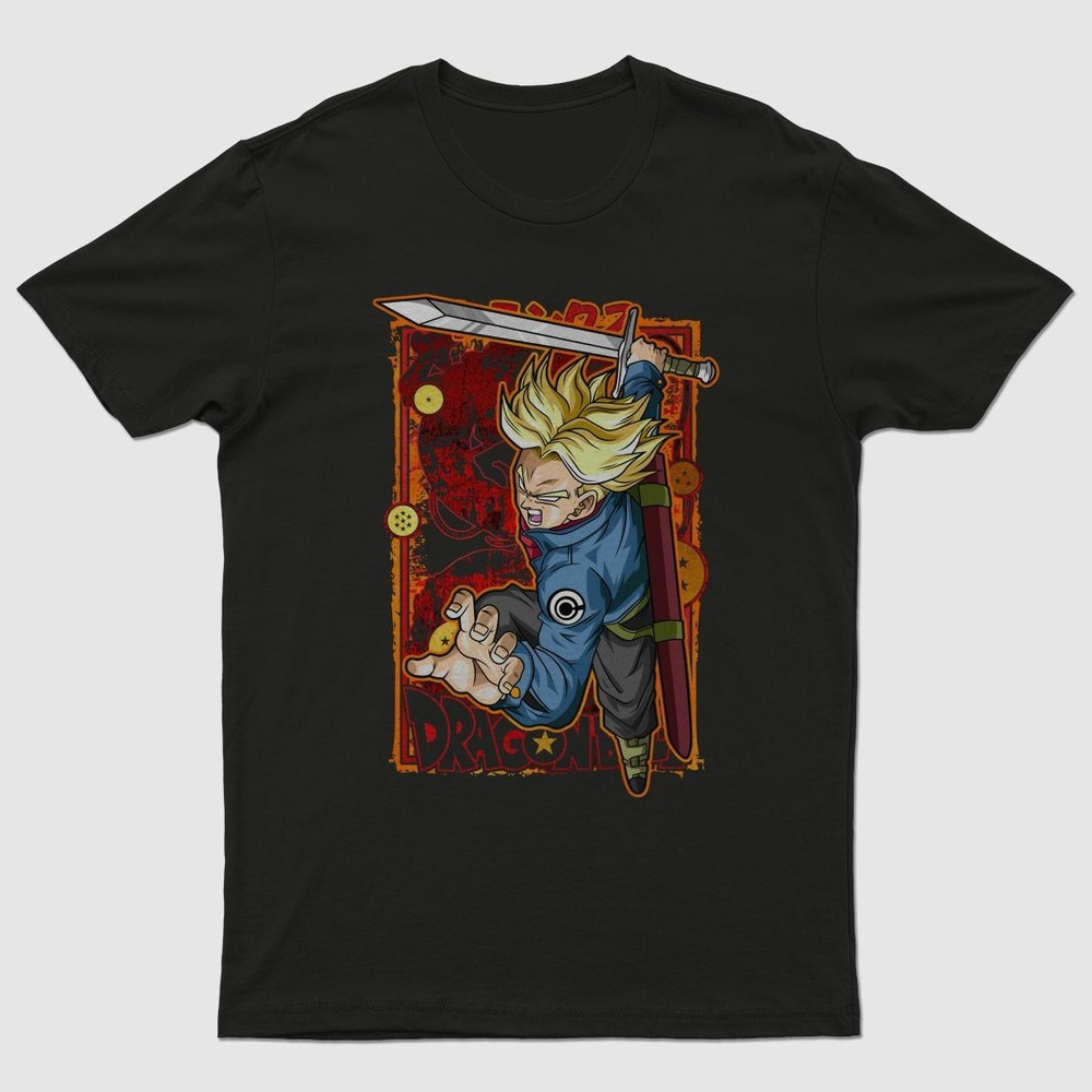 Trunks Dragon Ball Z T-Shirt Anime Character Tee Unisex Black Cotton S-5XL