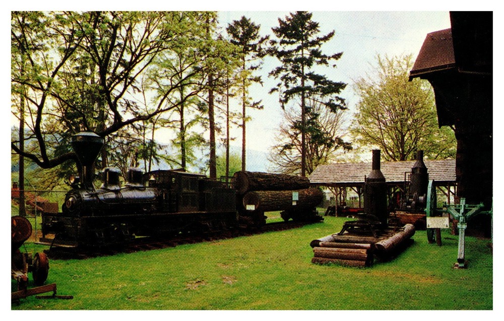 postcard Pioneer Logging Museum Shay gear Locomotive Portland Oregon A7970