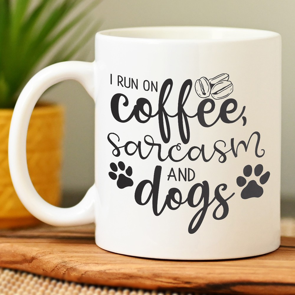 Caffeine Addict Mug - Coffee Sarcasm Dogs Lover Gift for Birthday