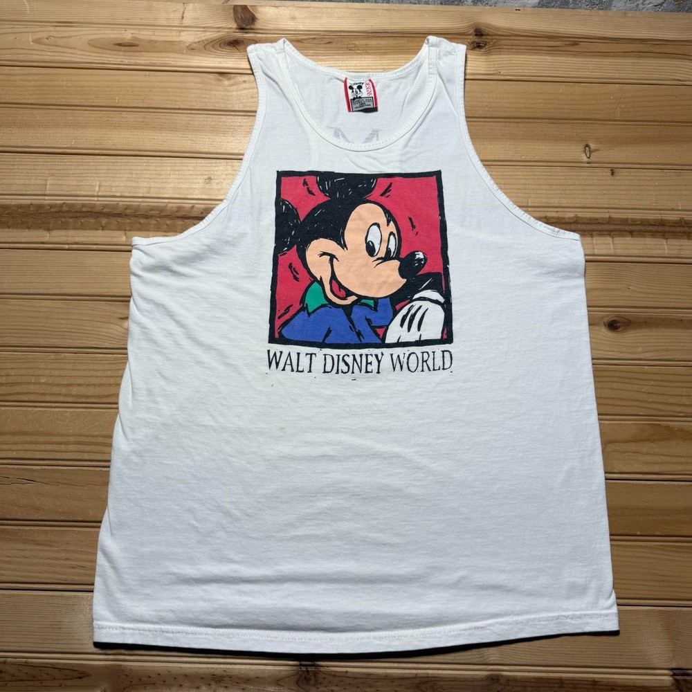 Vintage 90s Y2K Mickey Mouse Walt Disney World Souvenir Tank Top USA Size Large