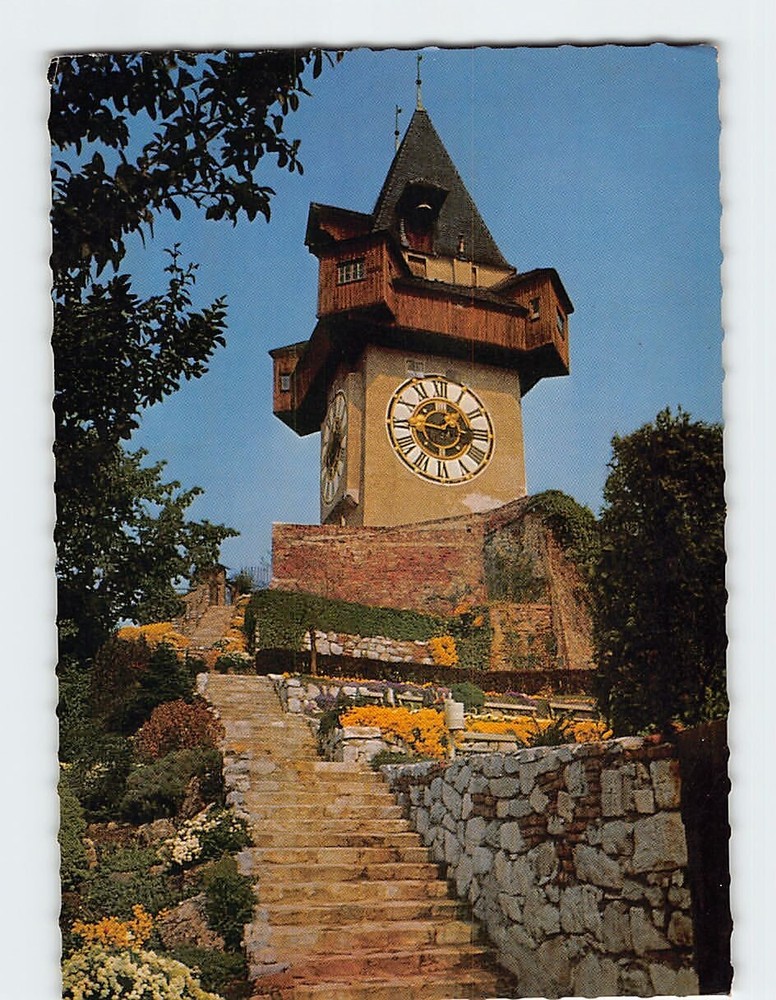 Postcard Uhrturm Graz Austria