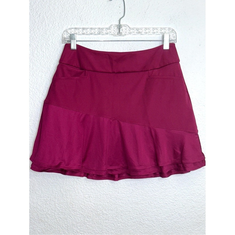 Adidas Ultimate Frilled Skort Power Berry Pull On Tennis Golf Womens Small Skirt