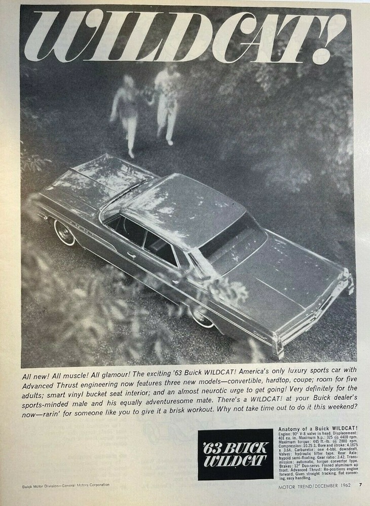 1963 Advertisement Buick Wildcat