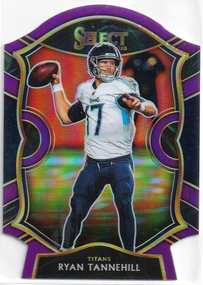 2020 Panini Select Ryan Tannehill Concourse #42 Purple Die-Cut Tennessee Titans