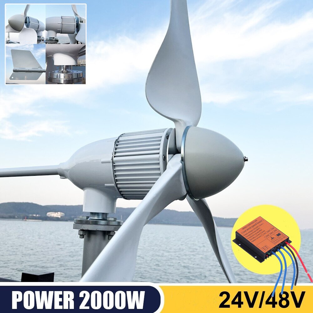 2000W 24V 48V Windmill Wind Turbines Generator Energy Wind Power With Controller