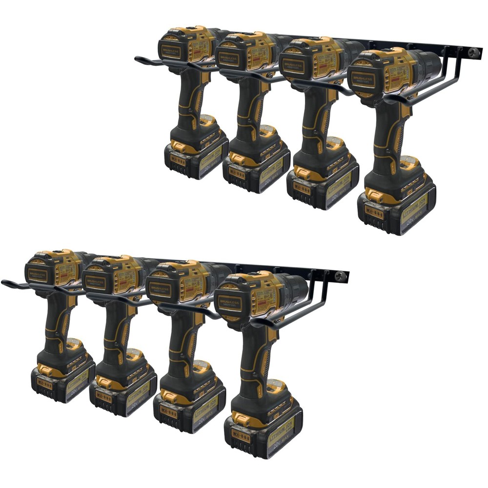 2-Pack Heavy Duty Garage Wall Mount Drill Holder Tool Organizer Rack  