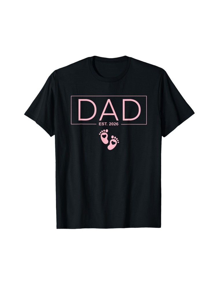 Dad Est. 2026 Expect Baby 2026 Fathers Day 2026 Pink New Dad T-Shirt